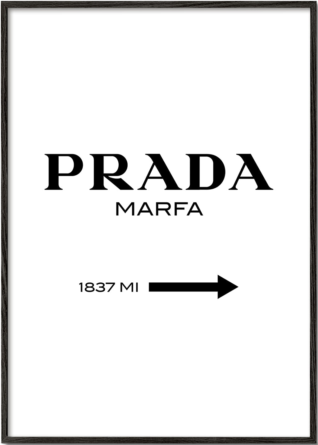 Stadsposter PRADA Marfa typografisk minimal