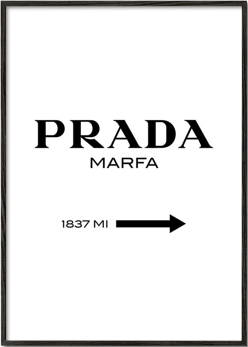 Stadsposter PRADA Marfa typografisk minimal