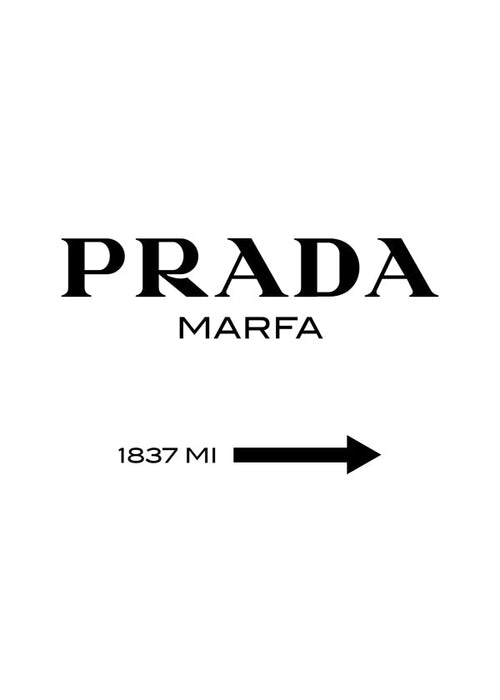Stadsposter PRADA Marfa typografisk minimal