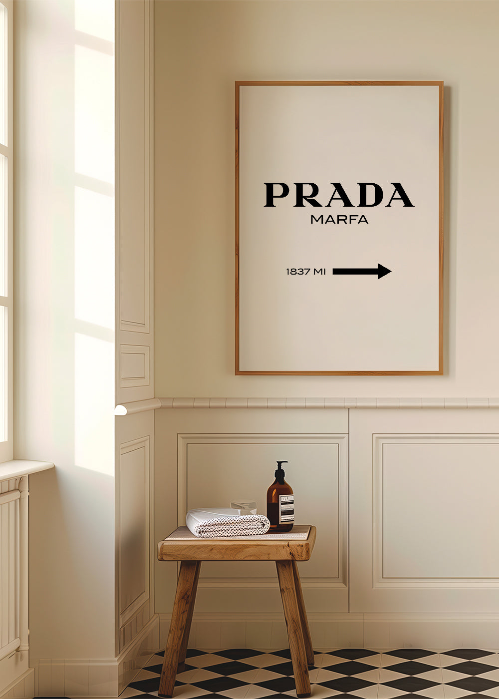 Stadsposter PRADA Marfa typografisk minimal