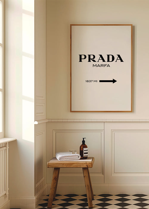 Stadsposter PRADA Marfa typografisk minimal