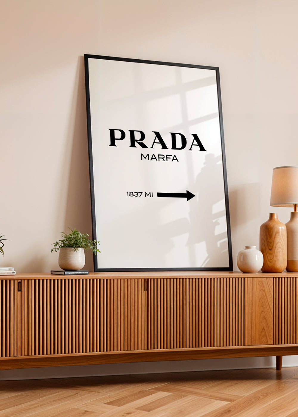 Stadsposter PRADA Marfa typografisk minimal