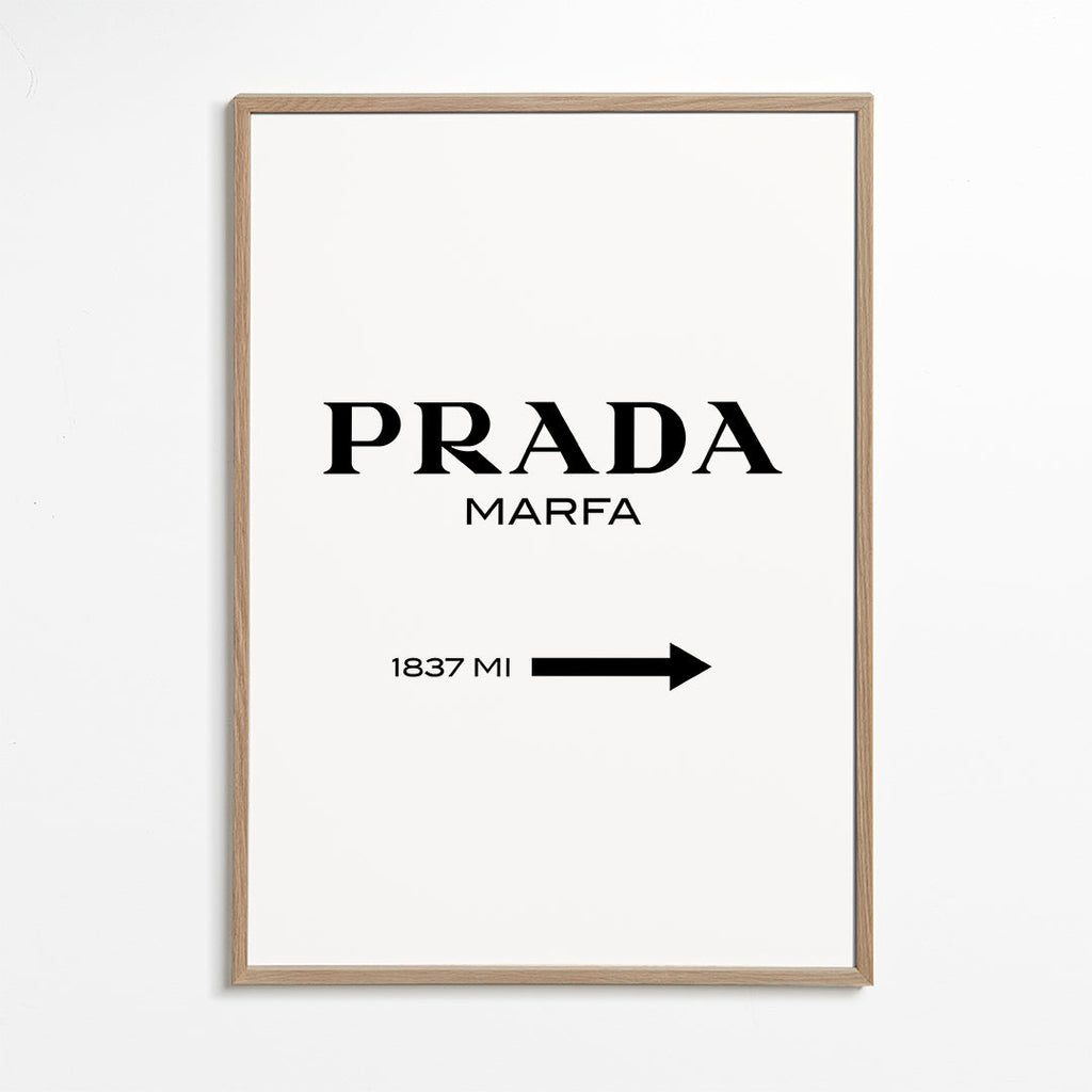 Stadsposter PRADA Marfa typografisk minimal