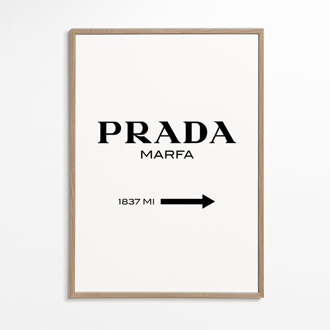 Stadsposter PRADA Marfa typografisk minimal