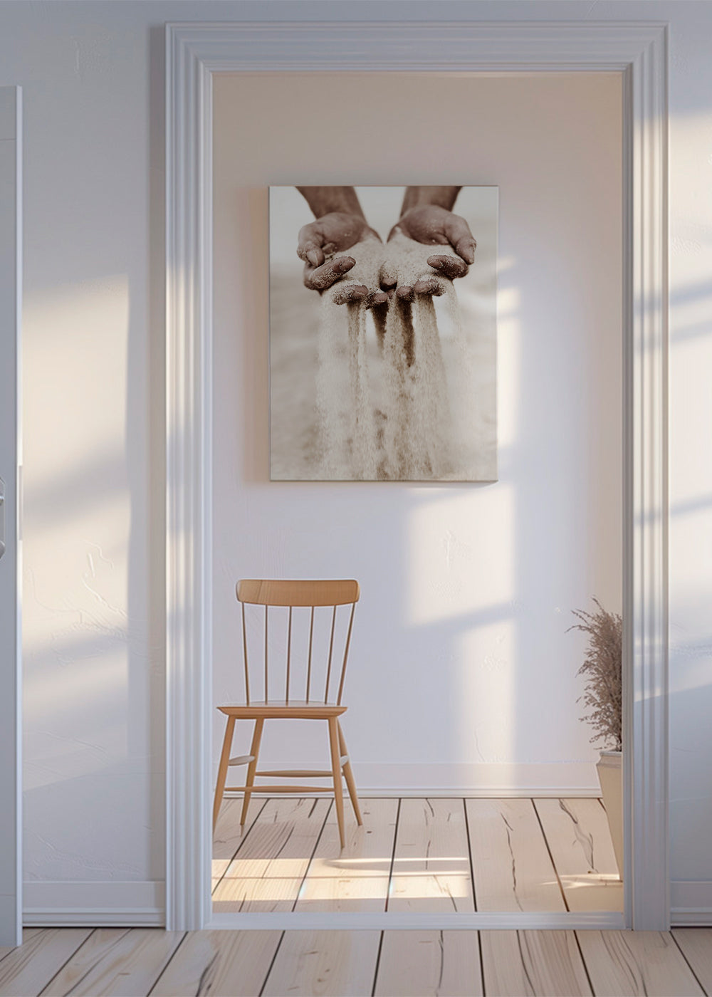 Fotografi av händer med fallande sand