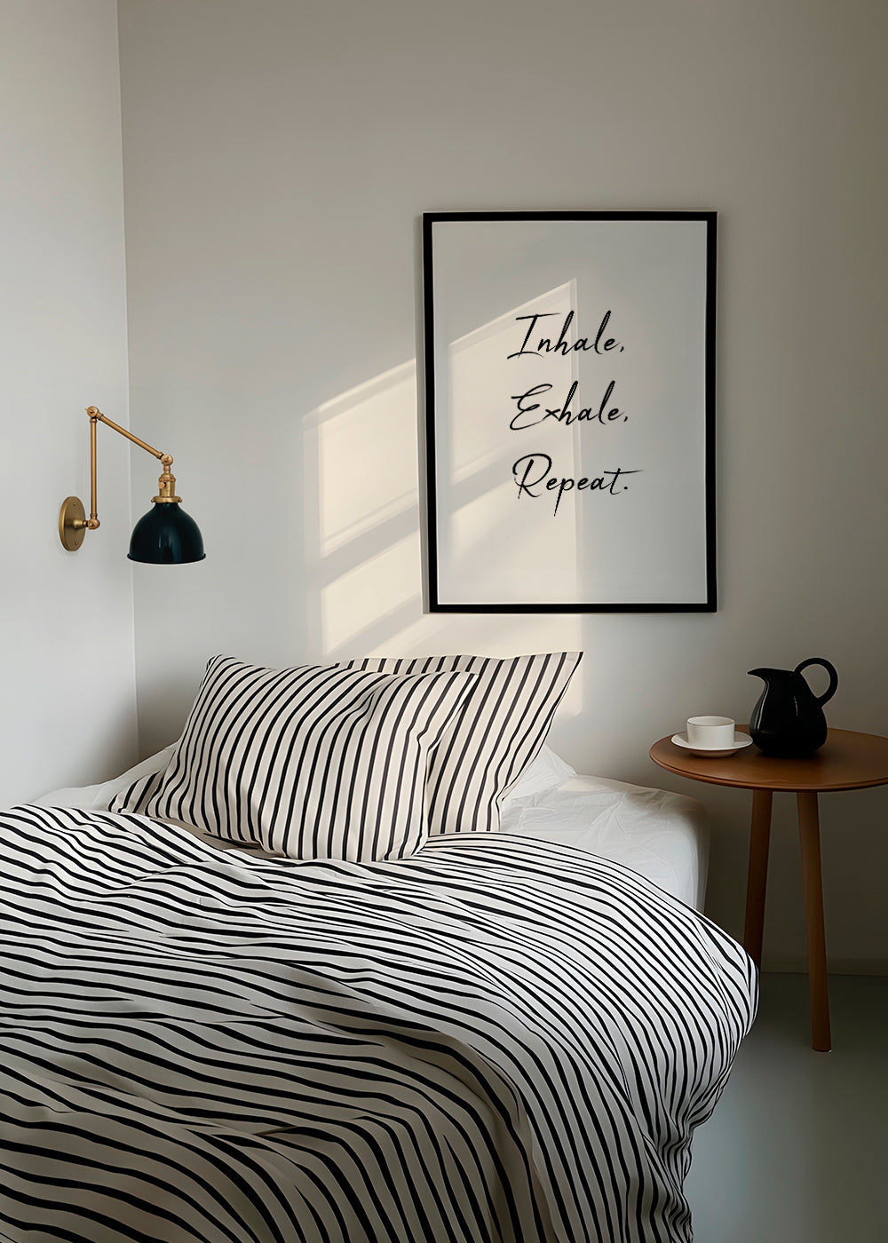 Avslappnande design med typografisk fras