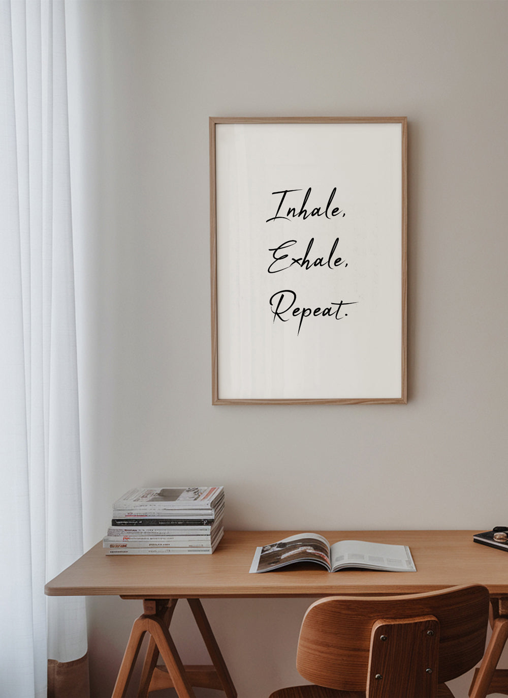 Avslappnande design med typografisk fras
