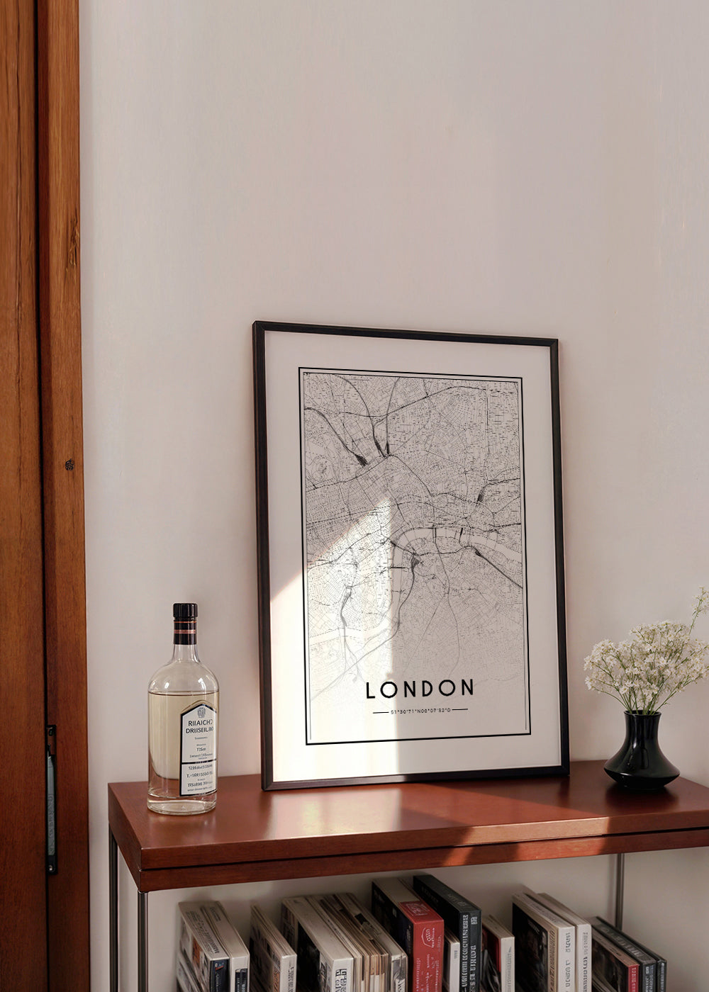 Stadstavla: London karta minimalistisk