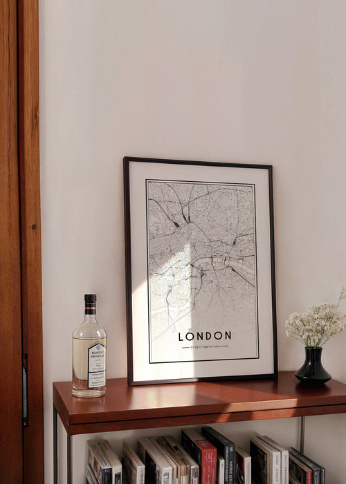 Stadstavla: London karta minimalistisk