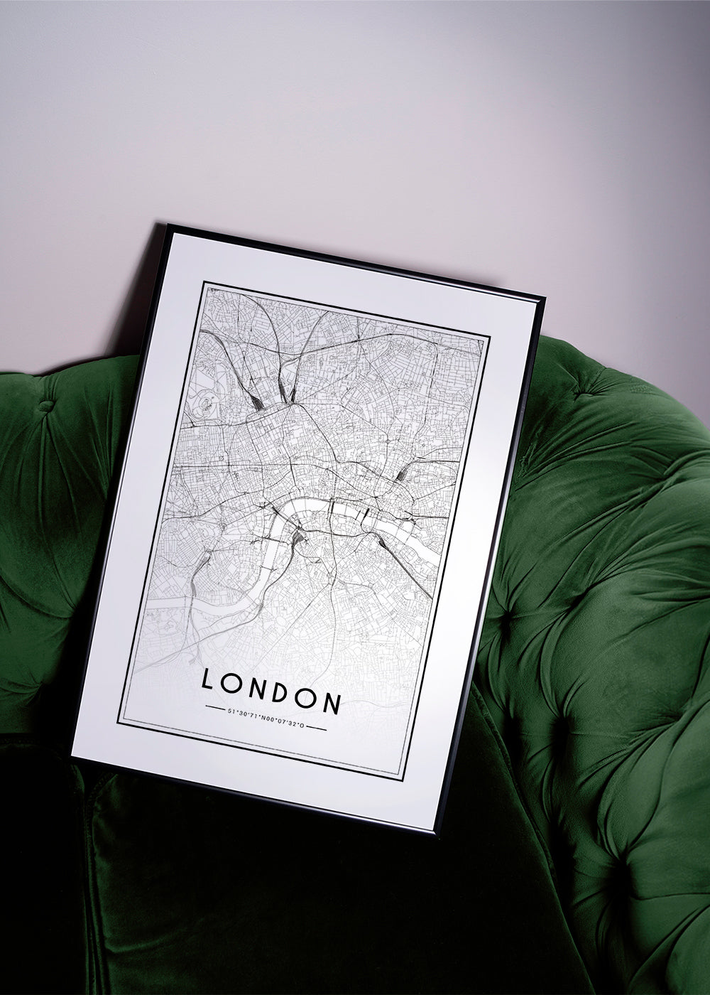 Stadstavla: London karta minimalistisk