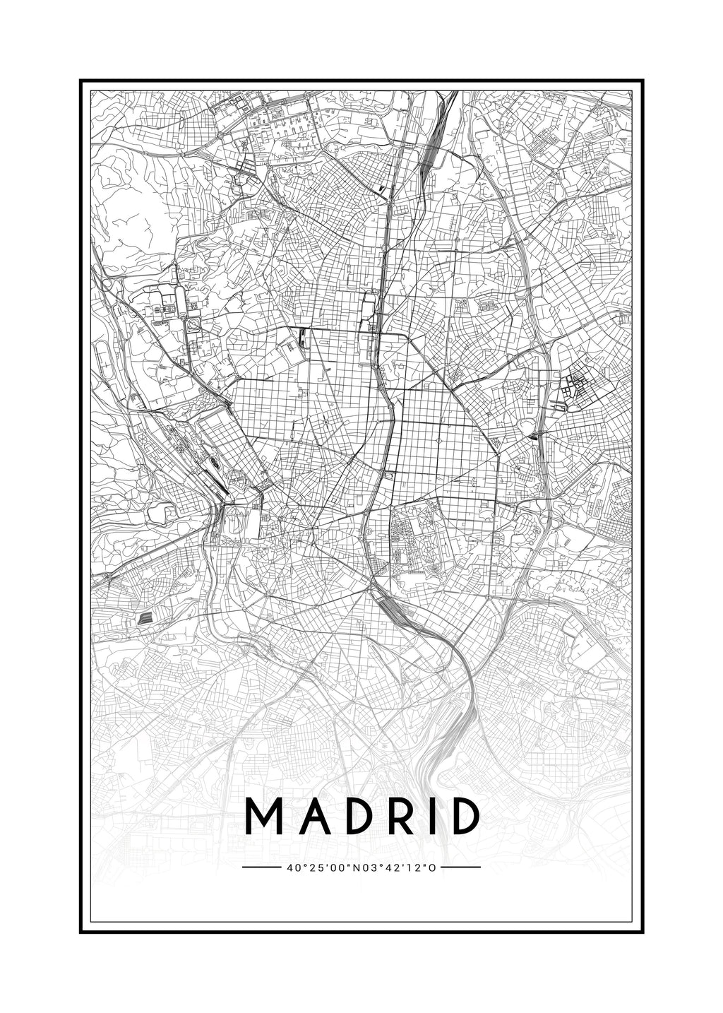 Madrid map - Unframed art print