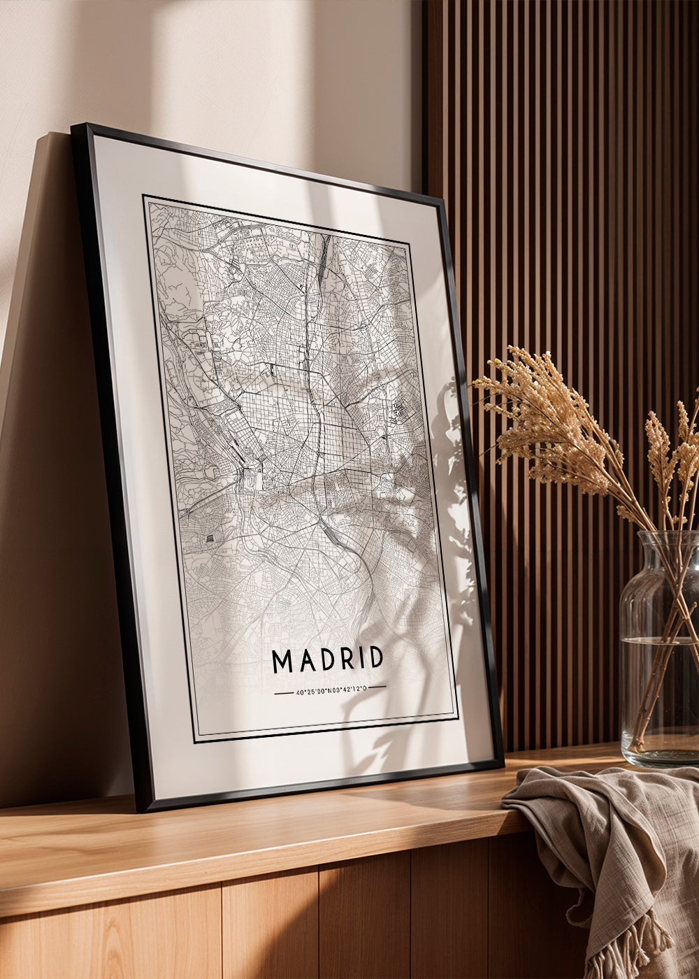 Stadskarta Madrid affisch
