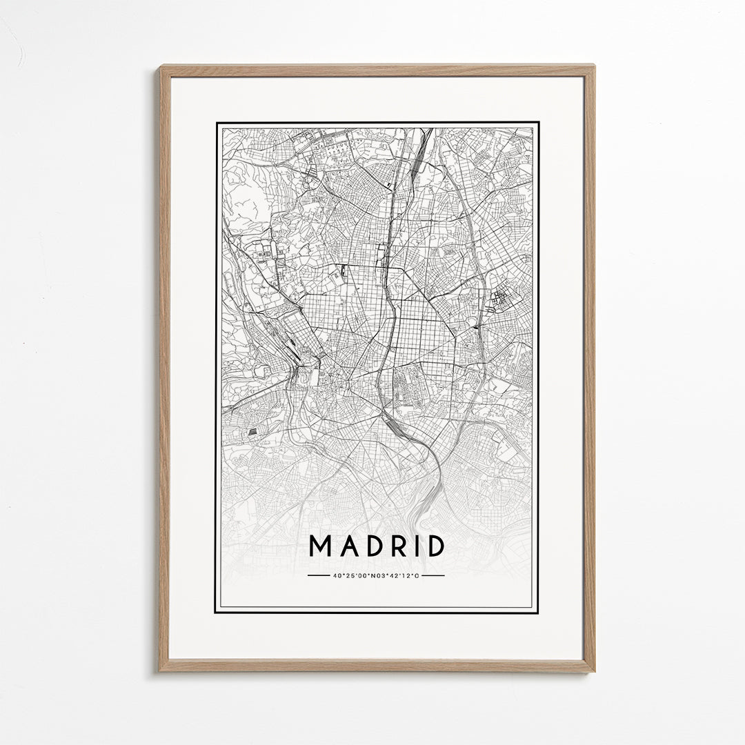 Stadskarta Madrid affisch