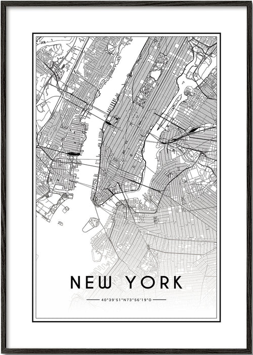 Cuadro de ciudades New York karta
