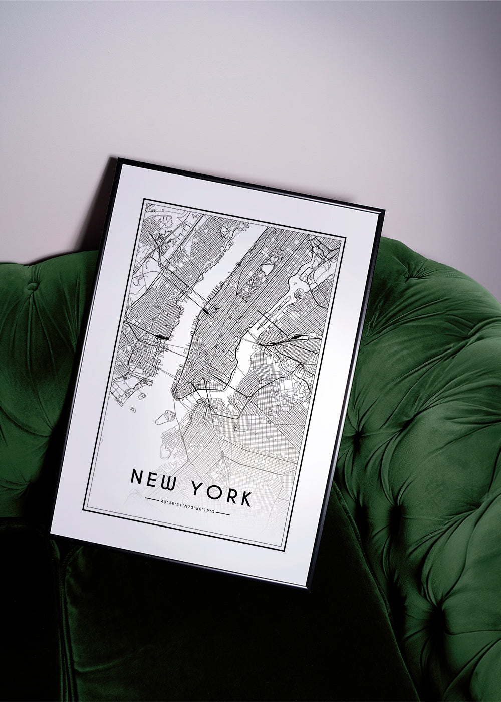 Cuadro de ciudades New York karta