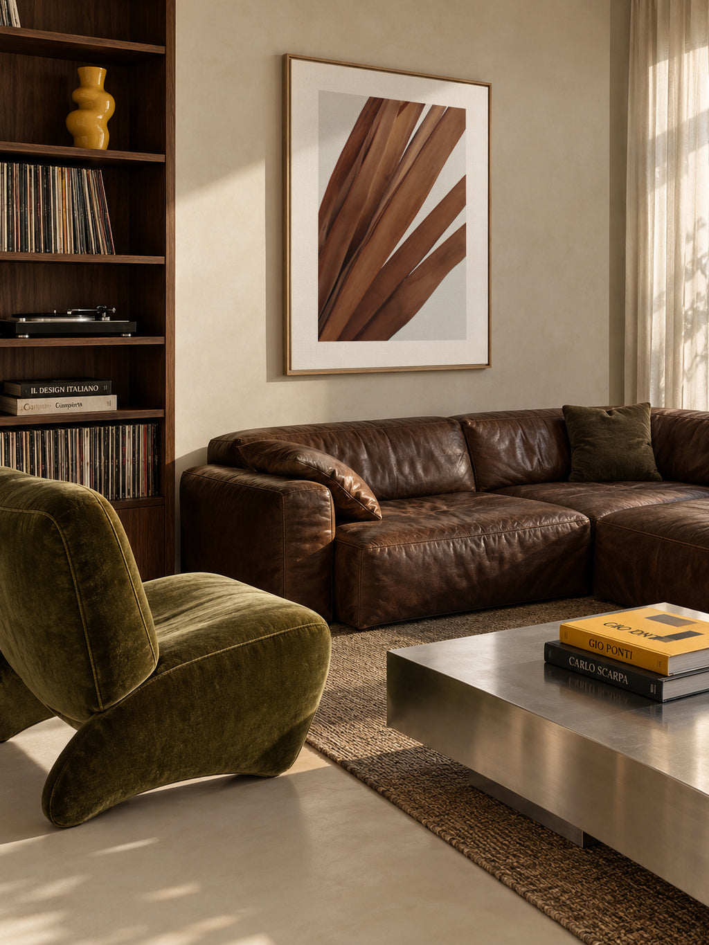 Earthy plant II - Framed canvas in an interior
