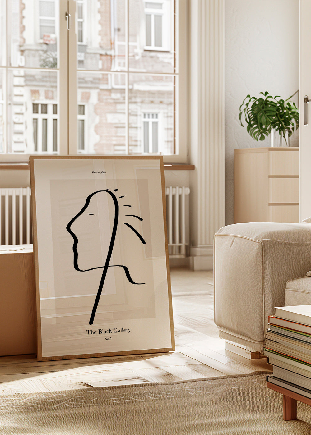 Minimalistiskt ansikte i linje