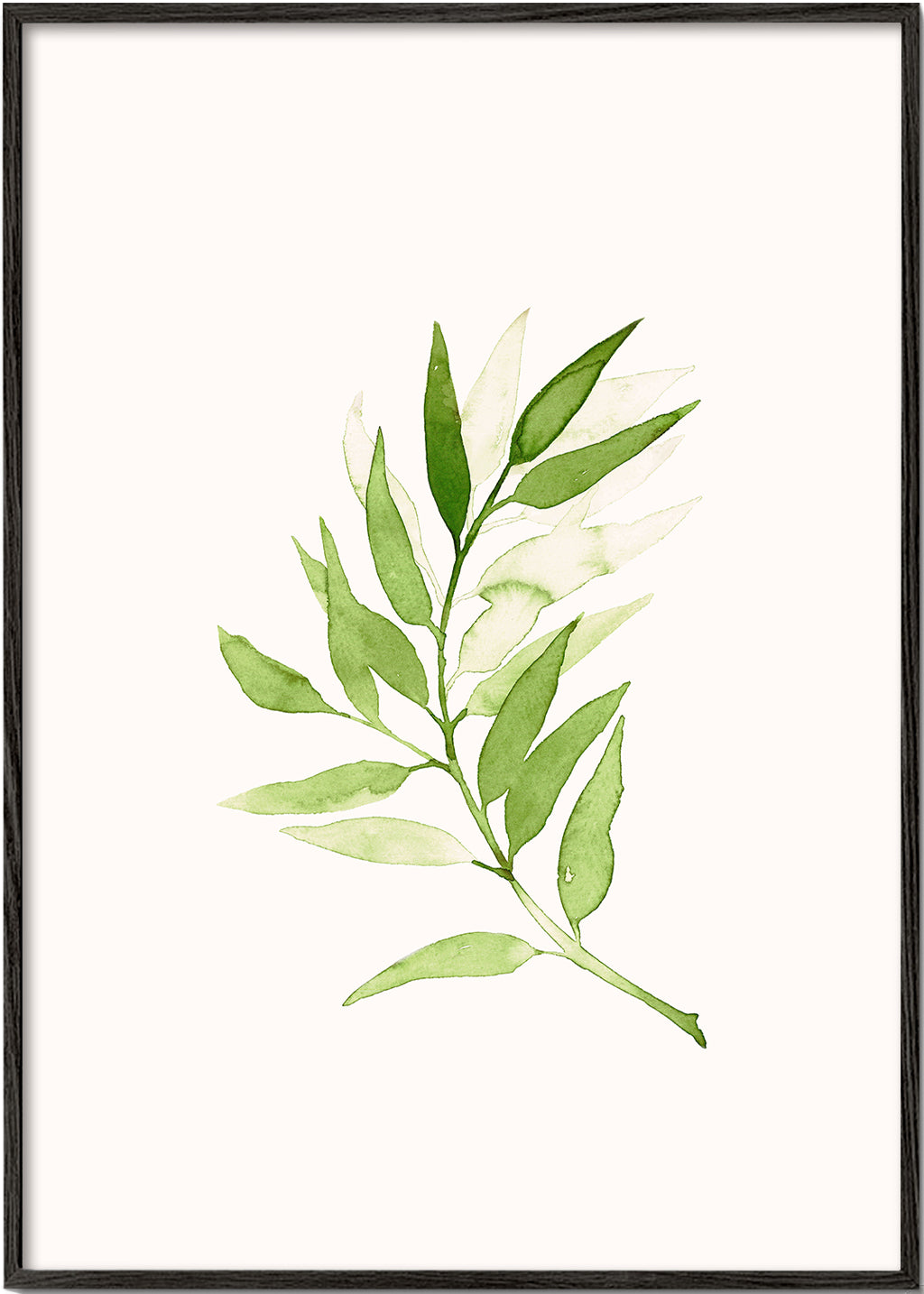 Botanisk poster: minimalistisk grön kvist