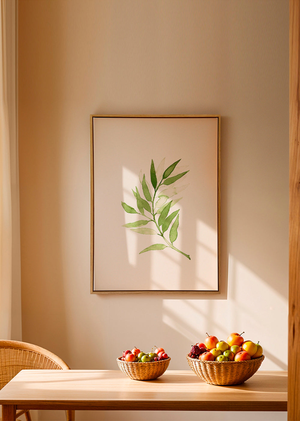 Botanisk poster: minimalistisk grön kvist