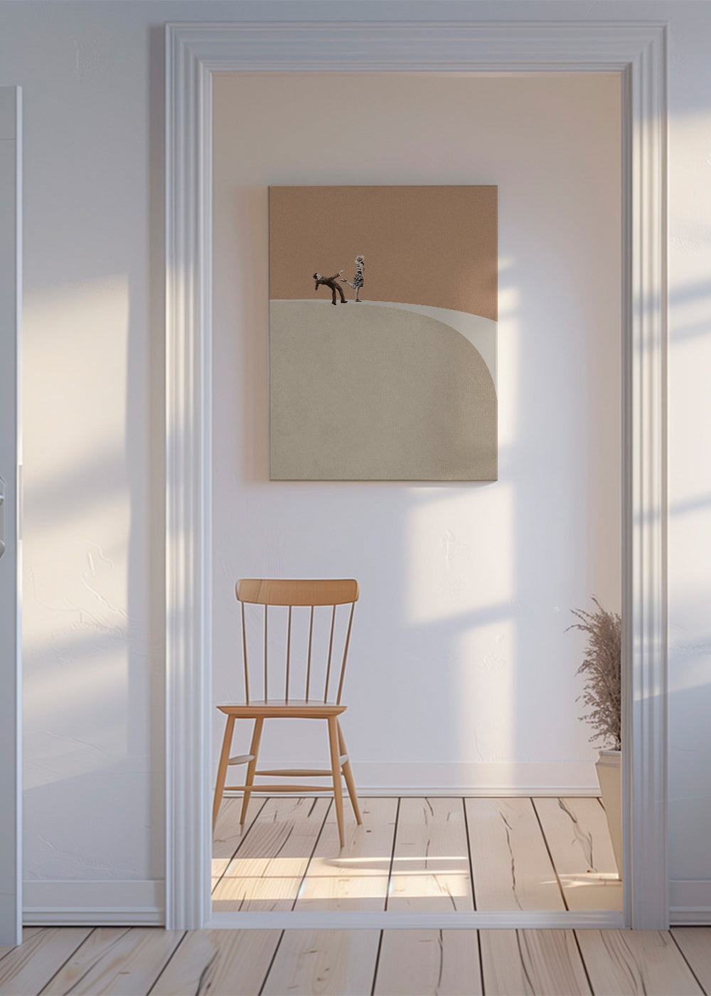 Minimal illustration med par vid kanten
