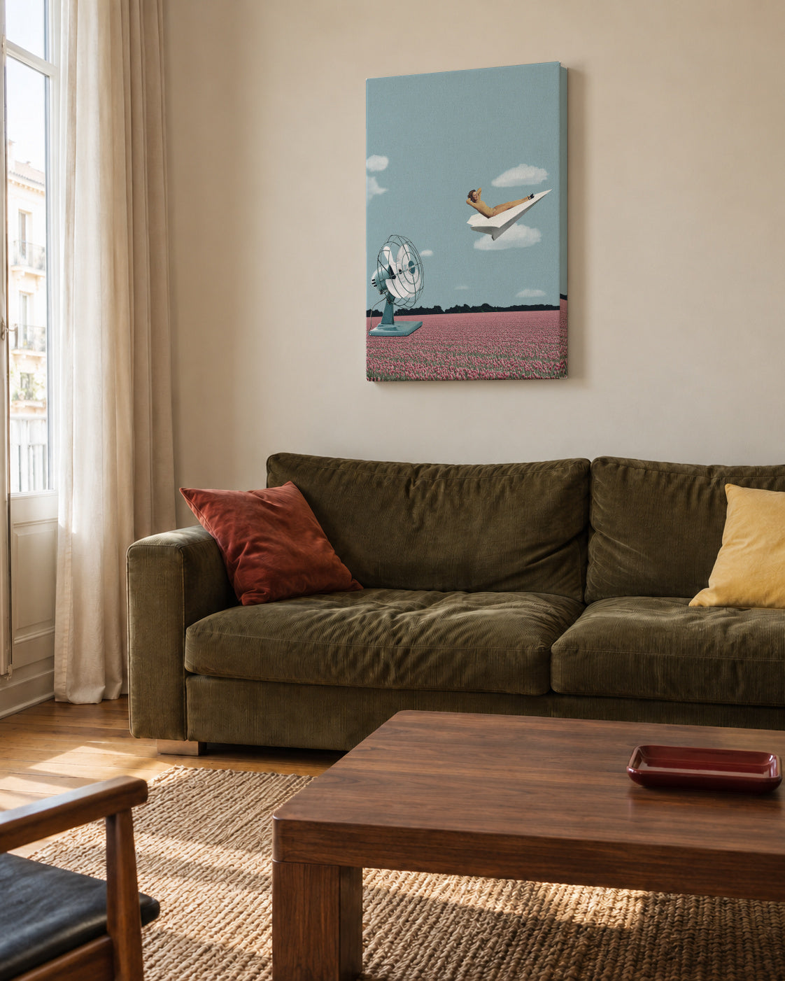 Where the wind takes me - Unframed canvas in an interior