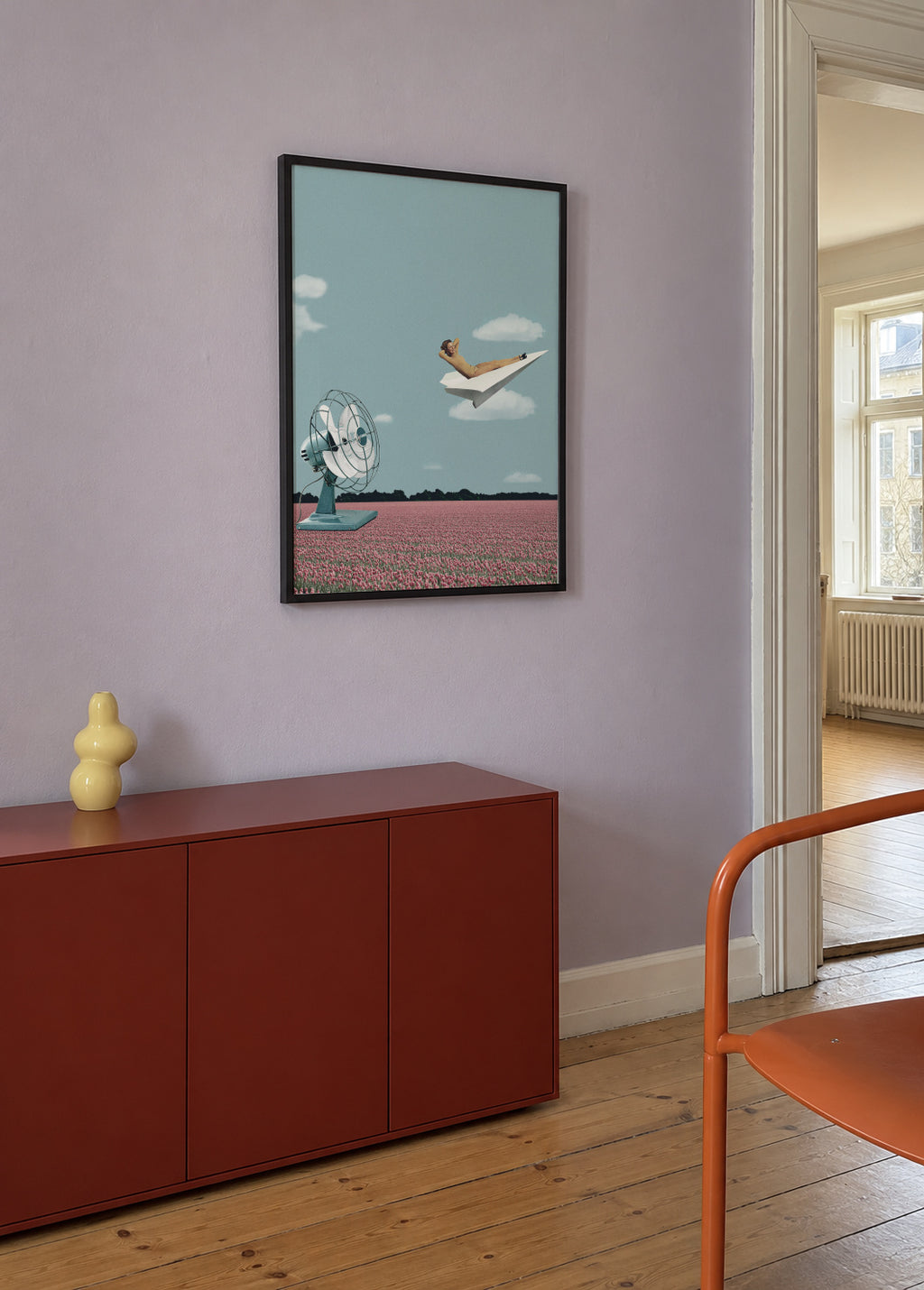 Where the wind takes me - Framed poster in an interior