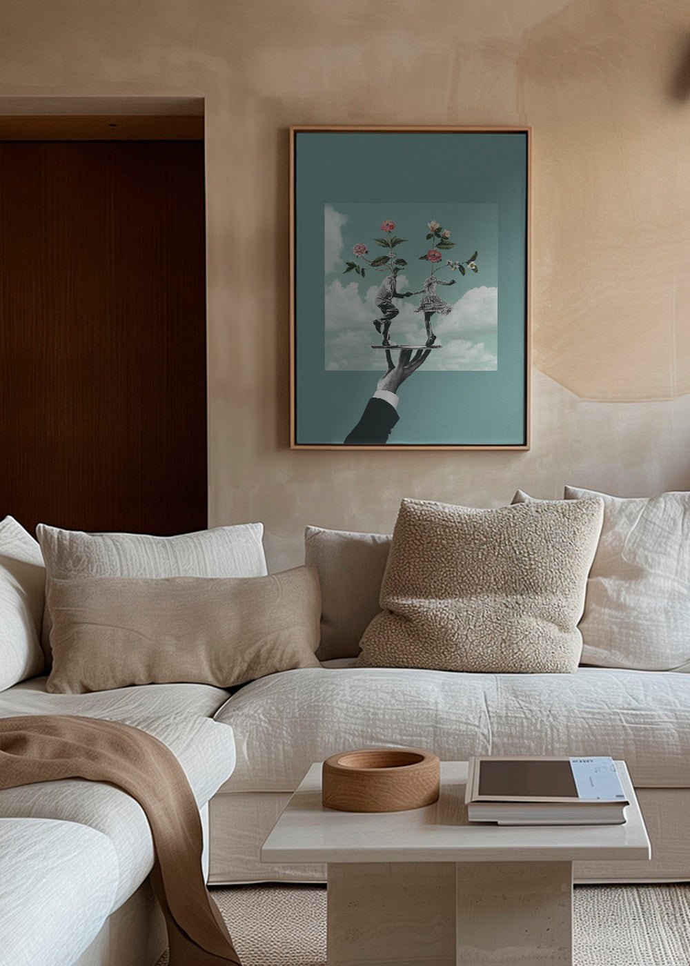 Botanisk poster: dansande par med blommor
