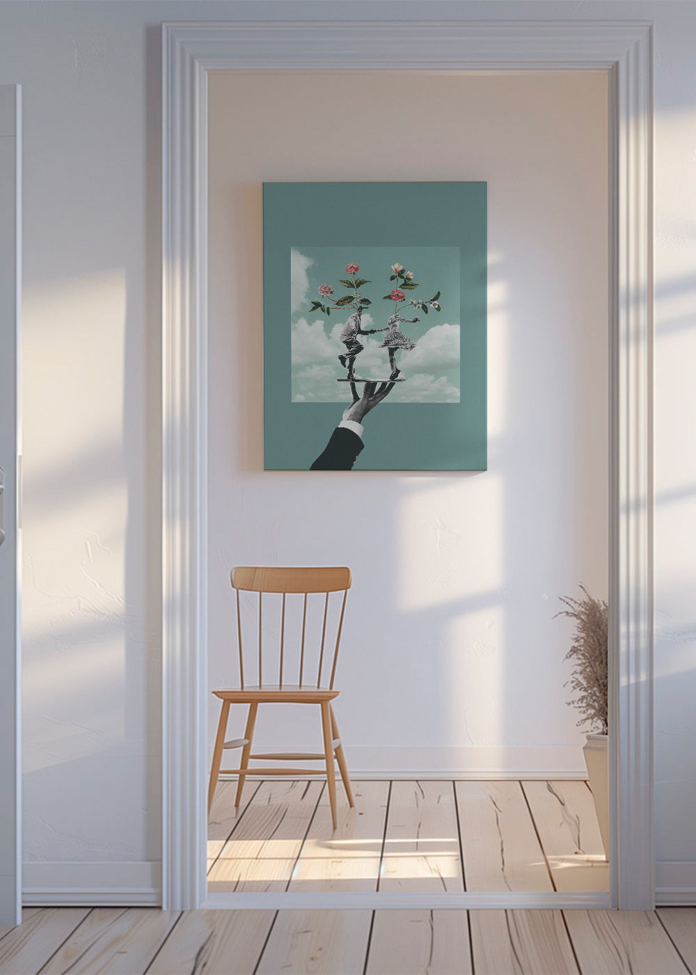 Botanisk poster: dansande par med blommor