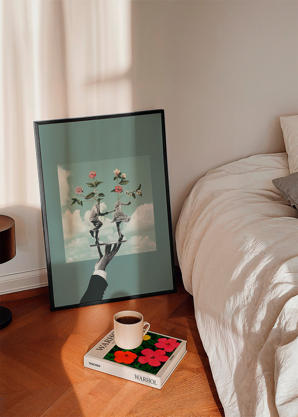 Botanisk poster: dansande par med blommor