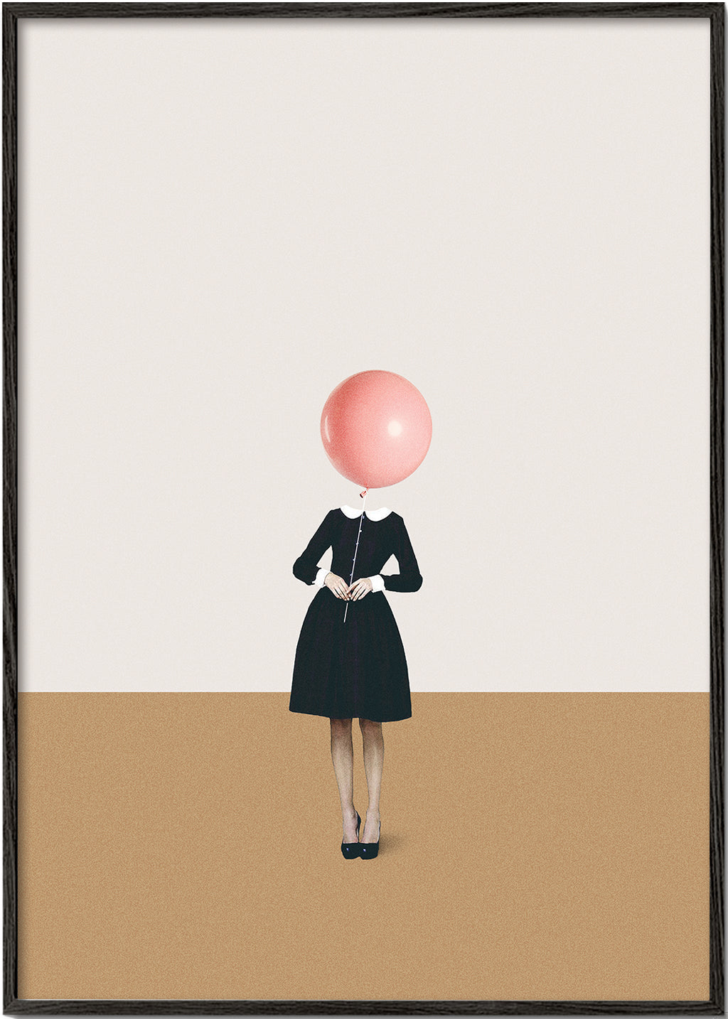 Minimalistisk tavla med rosa ballong