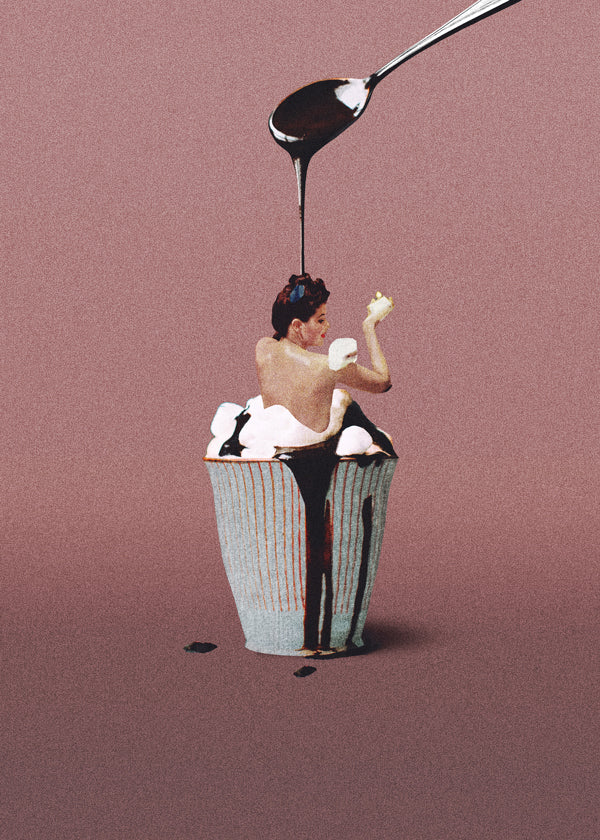 Kökskonst med surreal cupcake