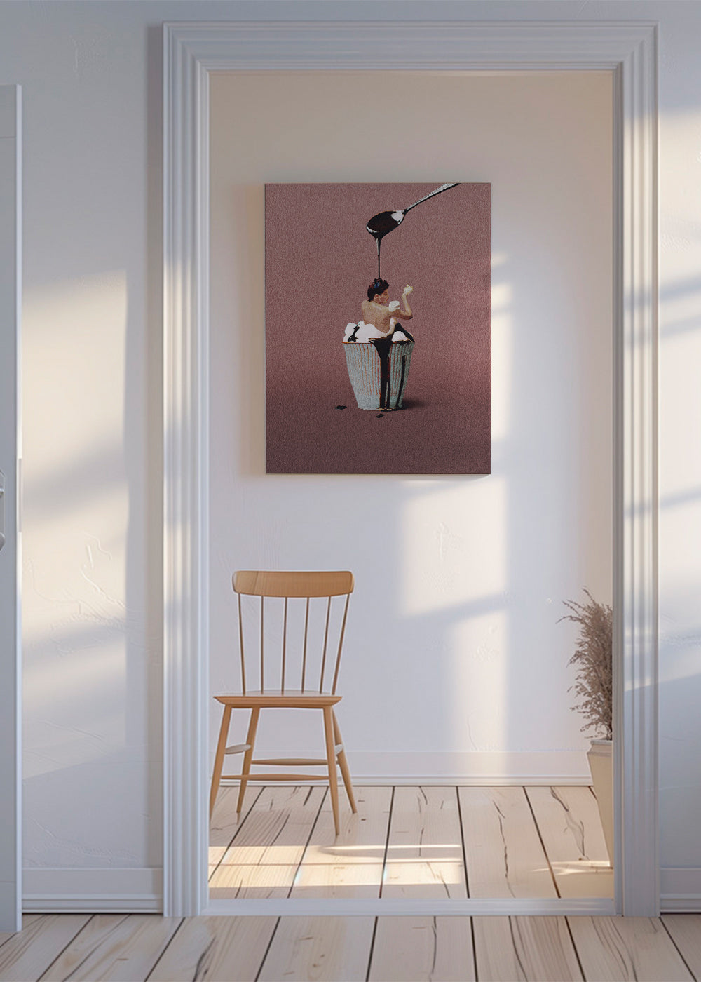 Kökskonst med surreal cupcake