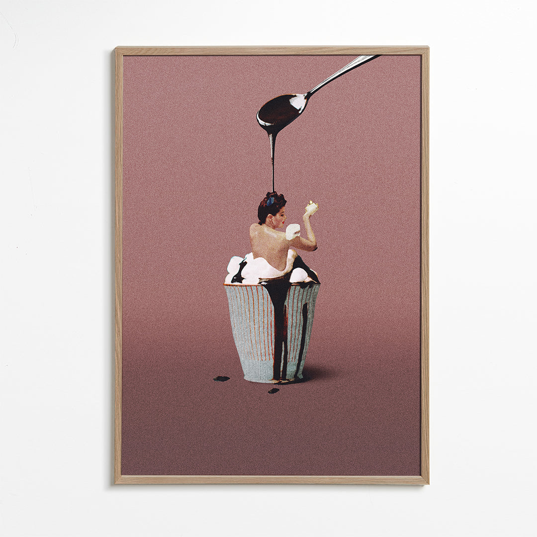 Kökskonst med surreal cupcake