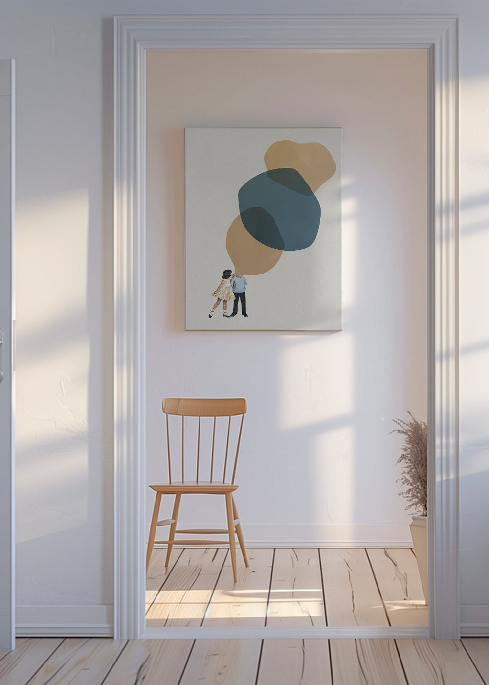 Barnposter kyss och organiska former