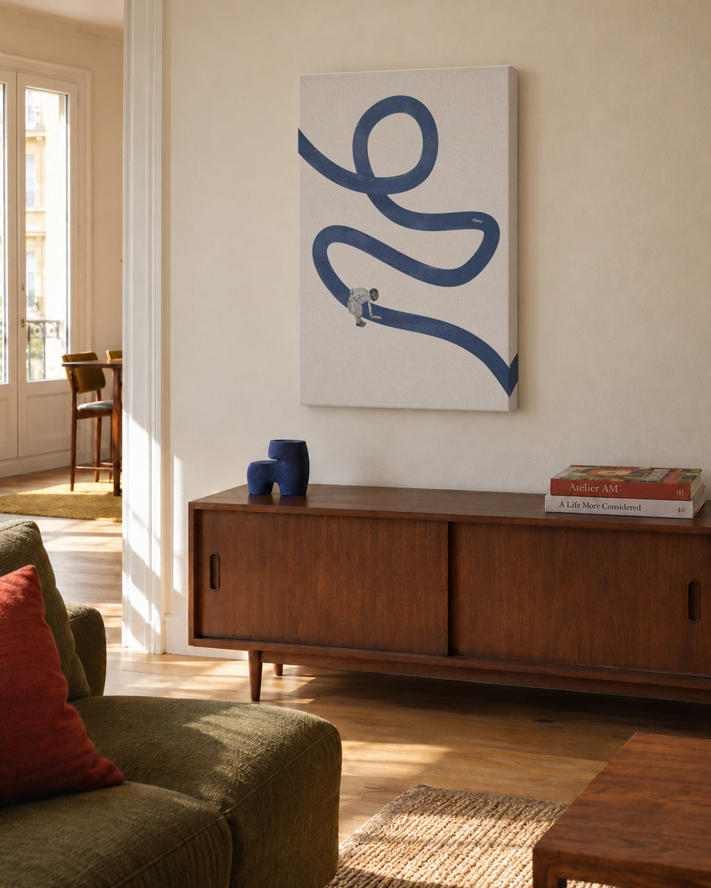 River cleanse - Unframed canvas in an interior