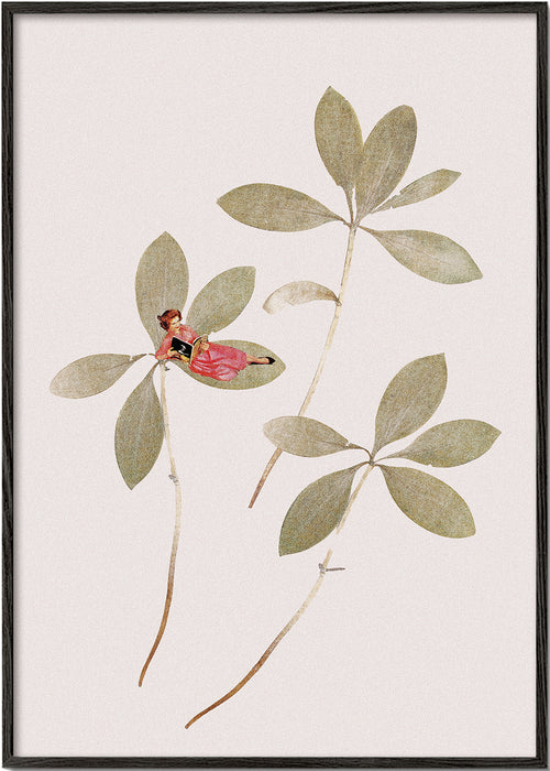 Botanisk poster med liten figur