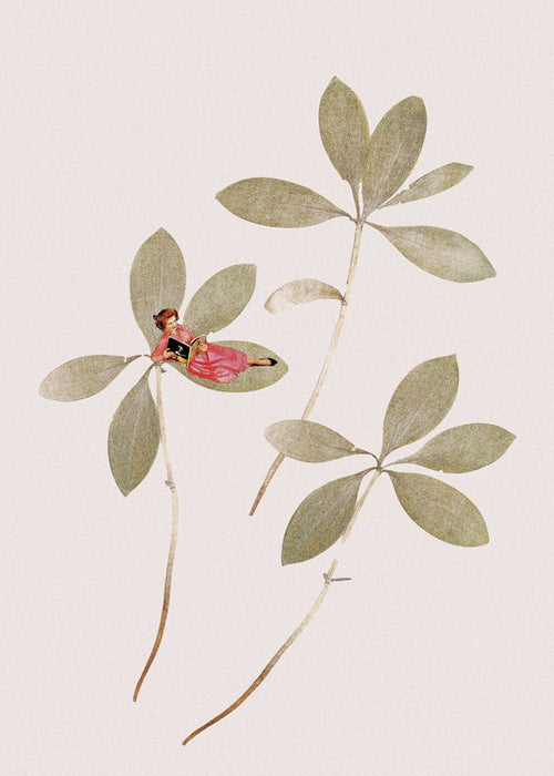 Botanisk poster med liten figur