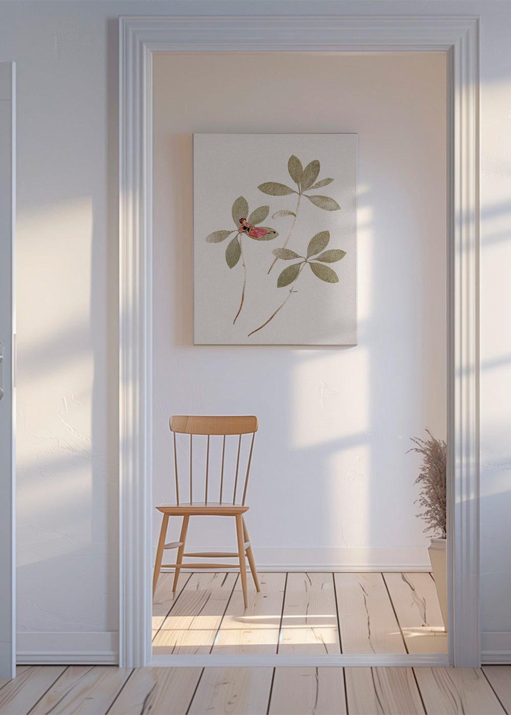 Botanisk poster med liten figur