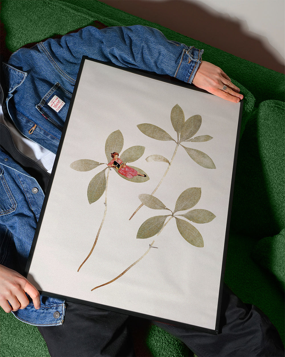 Botanisk poster med liten figur