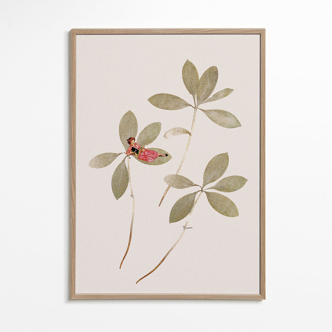 Botanisk poster med liten figur