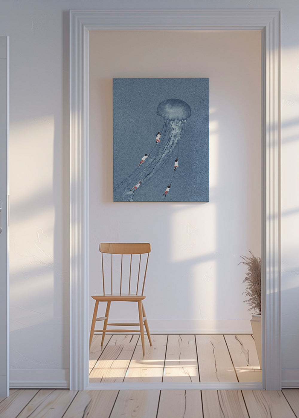 Barnposter med manet och barn