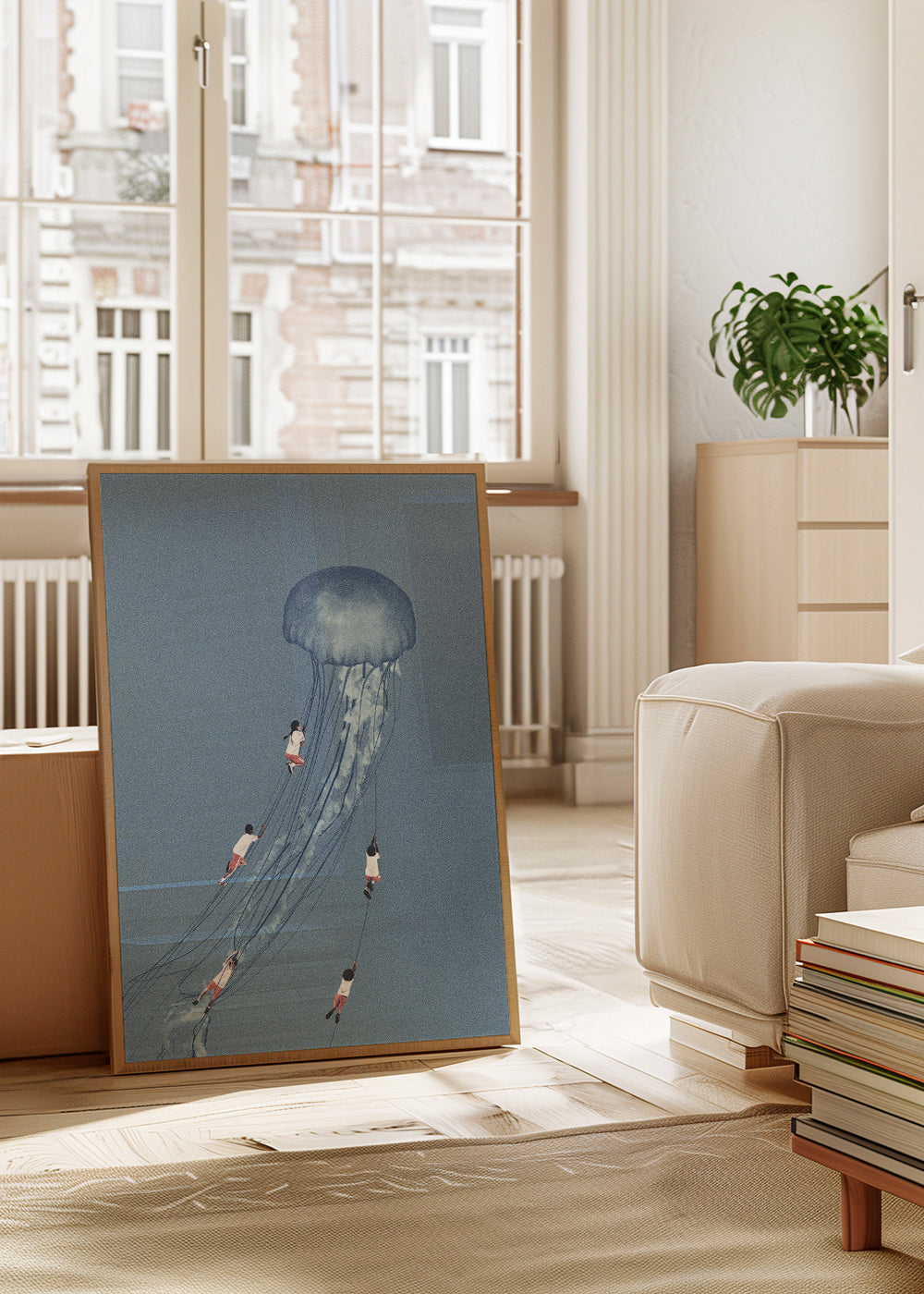 Barnposter med manet och barn