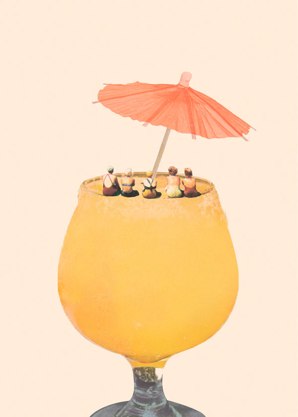 Kökskonst: cocktail med miniatyrer på kanten