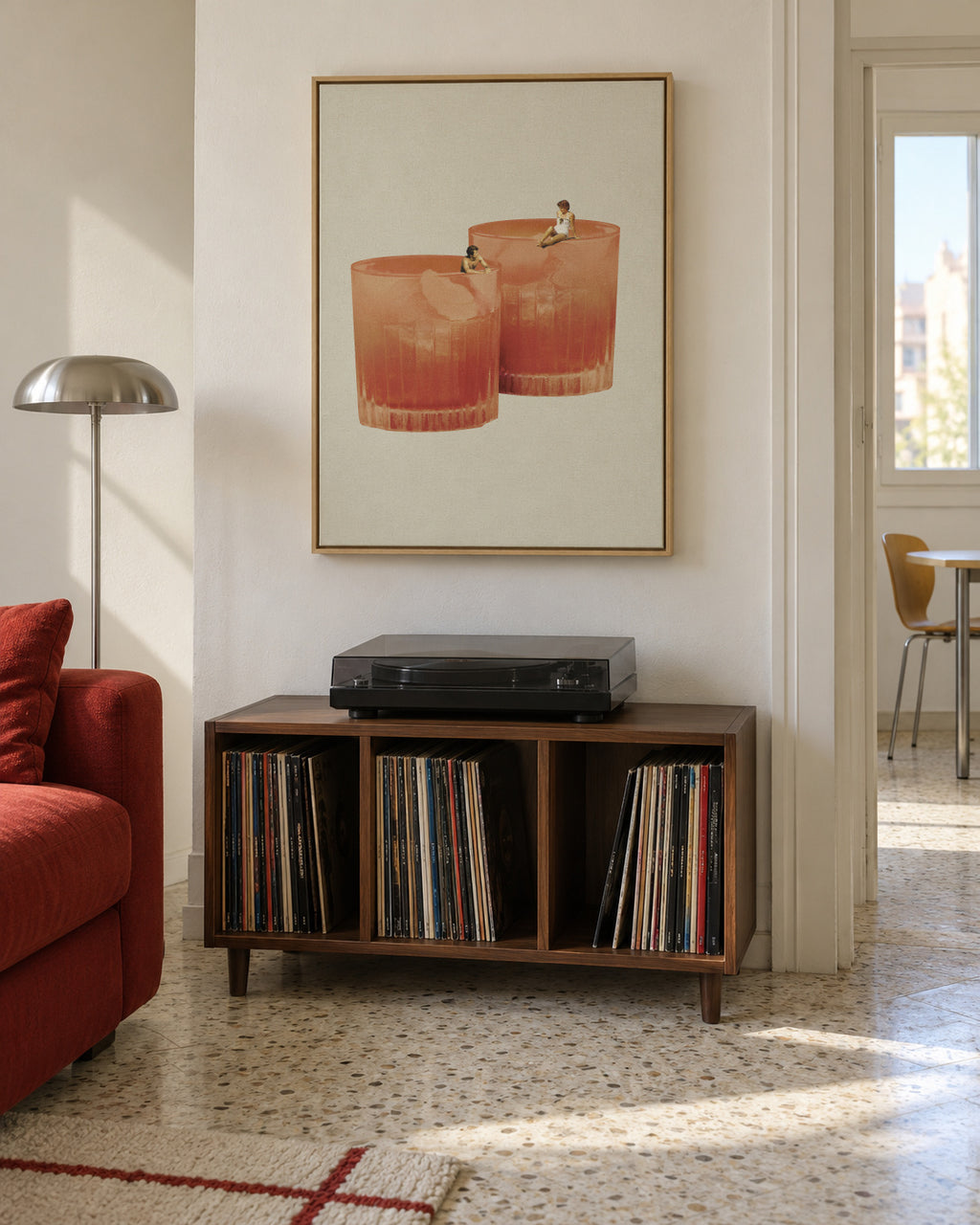 Holiday in a glass 3 - Framed canvas in an interior