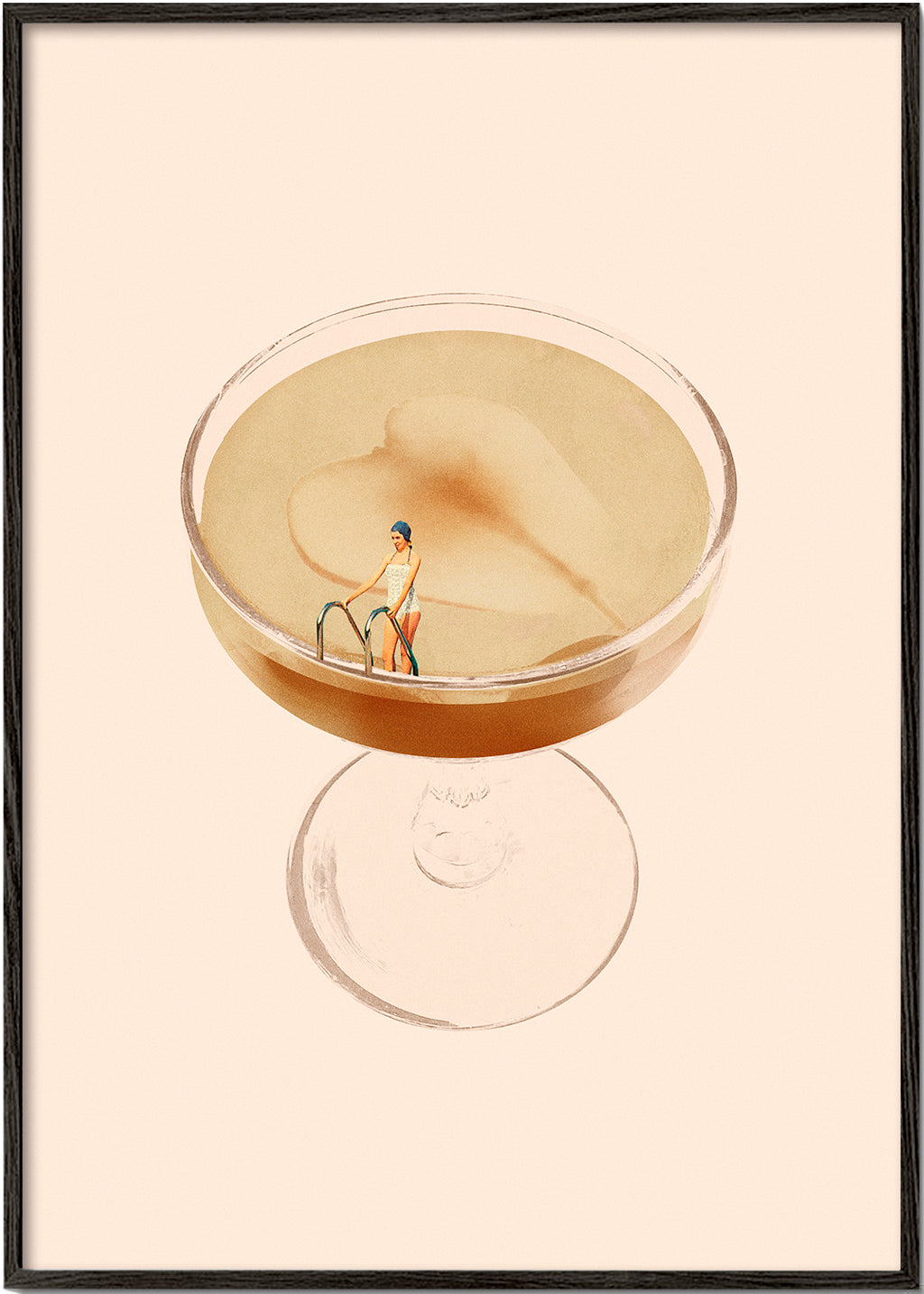 Kökskonst med minimalistisk cocktailillustration