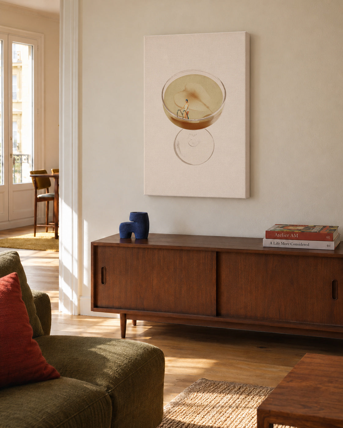 Holiday in a glass 4 - Unframed canvas in an interior