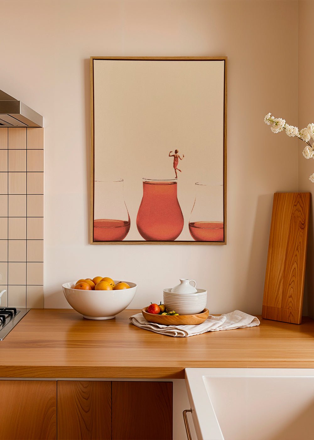 Kökskonst med figur på glas