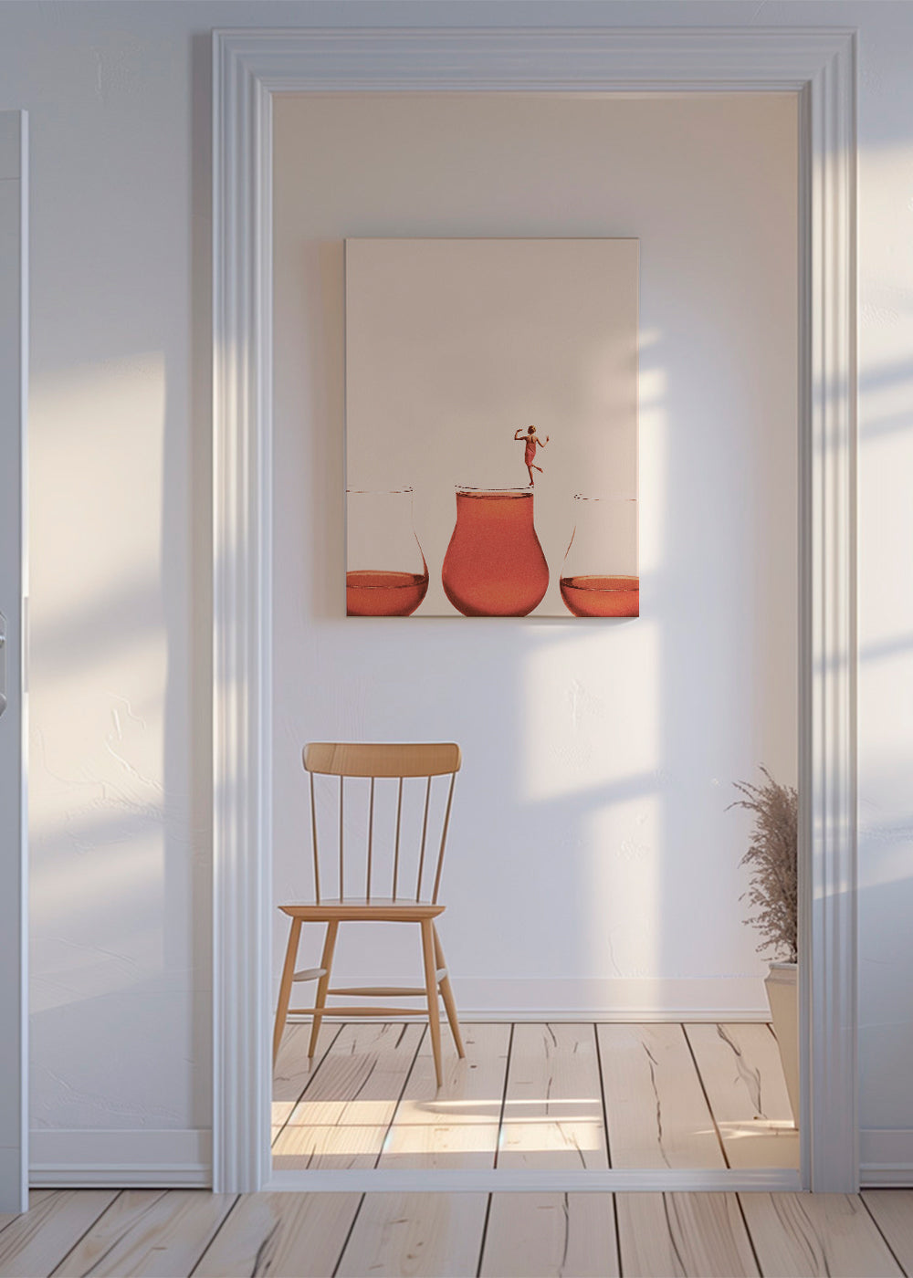 Kökskonst med figur på glas