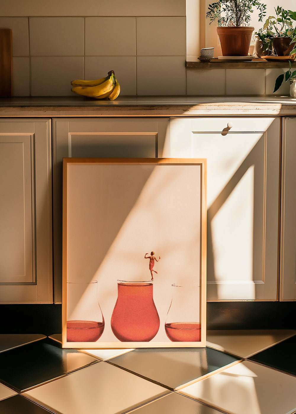 Kökskonst med figur på glas