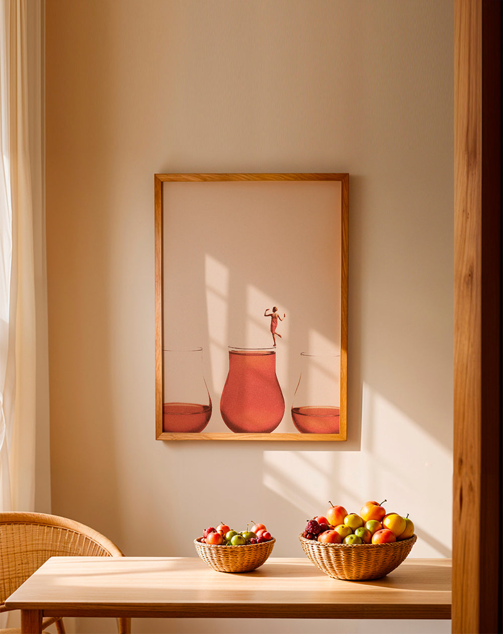 Kökskonst med figur på glas